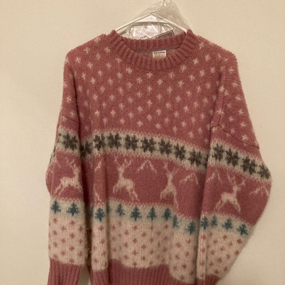 Ice Knit 100% Wool Mauve Pink Sweater